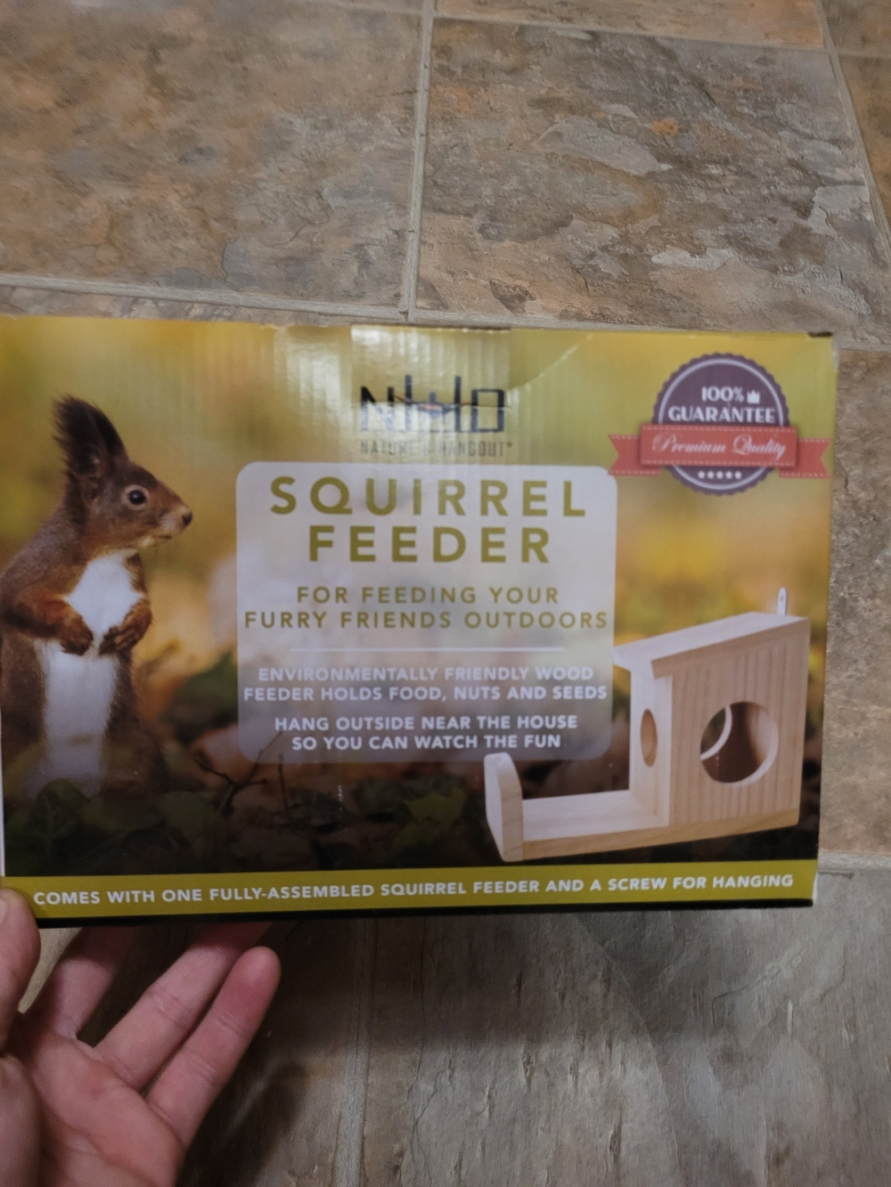 Squirrel Feeder - Natural Wood